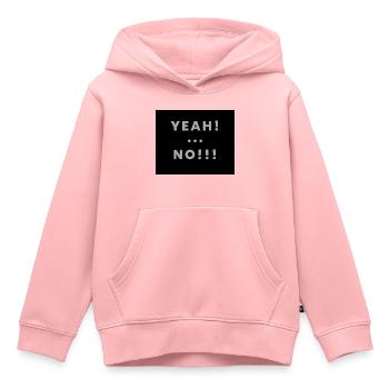 yeah no - Sweat Premium à capuche enfant bio - rose - Devant - AI Model Kid Female (0cm)