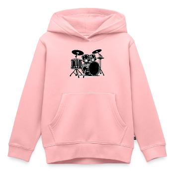 Contour des tambours - Sweat Premium à capuche enfant bio - rose - Devant - AI Model Kid Female (0cm)