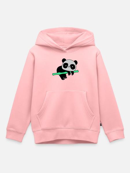Pandabär - Premium børne hættetrøje økologisk - rosa