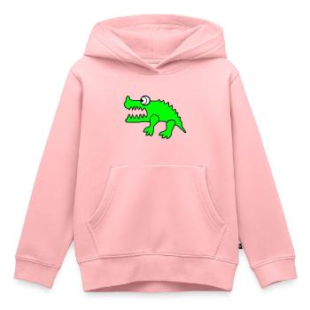 Crocodile (changement de couleur individuelle) - Sweat Premium à capuche enfant bio - rose - Devant - AI Model Kid Female (0cm)