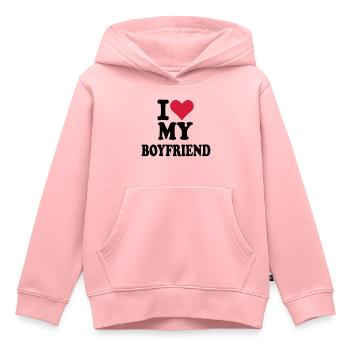 I love my boyfriend - Kinder Premium Organic Hoodie - Rosa - Vorne - AI Model Kid Female (0cm)