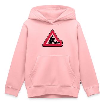 road sign deformed position love - Kids Premium Organic Hoodie - rose - Front - AI Model Kid Female (0cm)