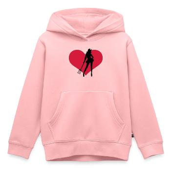 Diable - Sweat Premium à capuche enfant bio - rose - Devant - AI Model Kid Female (0cm)