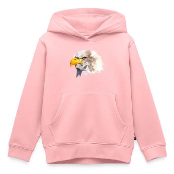 Aigle à tête blanche aigle de mer Aigle américain Eagle - Sweat Premium à capuche enfant bio - rose - Devant - AI Model Kid Female (0cm)