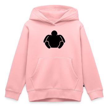 Sitting Fat Man - Kinder Premium Organic Hoodie - Rosa - Vorne - AI Model Kid Female (0cm)
