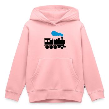 Locomotive - Sweat Premium à capuche enfant bio - rose - Devant - AI Model Kid Female (0cm)