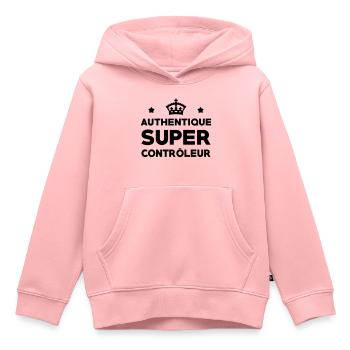 Contrôleur / Controleur / Bus / Transport - Sweat Premium à capuche enfant bio - rose - Devant - AI Model Kid Female (0cm)