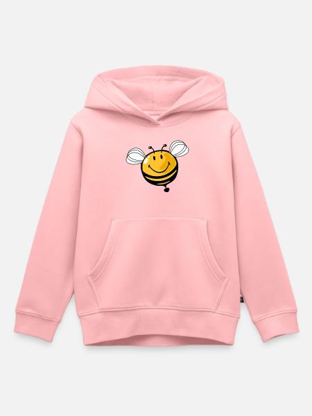Smiley Bee - Kinder Premium hoodie biologisch - roze