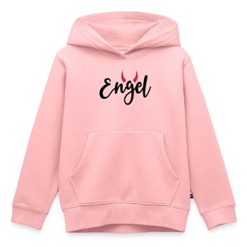 Kleiner Engel + Teufel Hörner launisch lieb frech - Kinder Premium Organic Hoodie - Rosa - Vorne - AI Model Kid Female (0cm)
