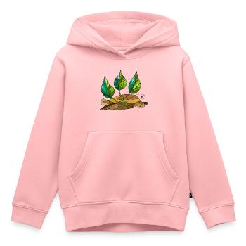Feuilles - Sweat Premium à capuche enfant bio - rose - Devant - AI Model Kid Female (0cm)