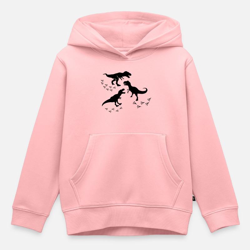 Dinosaure Dino - Sweat Premium à capuche enfant bio - rose
