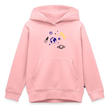 univers - Sweat Premium à capuche enfant bio - rose - Devant - AI Model Kid Female (0cm)
