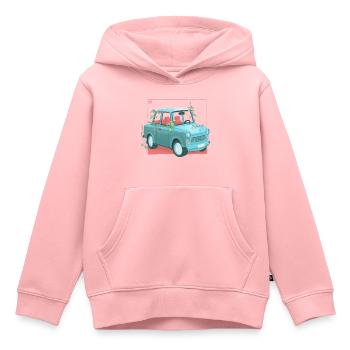 Trabi avec des plantes - Sweat Premium à capuche enfant bio - rose - Devant - AI Model Kid Female (0cm)