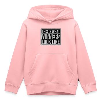 What Winners Look Like - Kinder Premium Organic Hoodie - Rosa - Vorne - AI Model Kid Female (0cm)