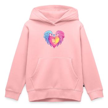 Mein geflügeltes Herz - Kinder Premium Organic Hoodie - Rosa - Vorne - AI Model Kid Female (0cm)