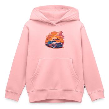 Lebendiger Sonnenuntergang in der Wüste - Kinder Premium Organic Hoodie - Rosa - Vorne - AI Model Kid Female (0cm)