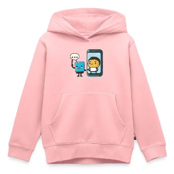 Vie intelligente - Sweat Premium à capuche enfant bio - rose - Devant - AI Model Kid Female (0cm)