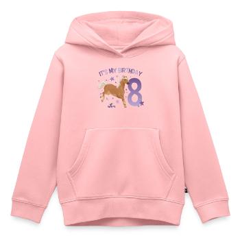 schleich® HORSE CLUB 8 Years Old Eigth Birthday - Kids Premium Organic Hoodie - rose - Front - AI Model Kid Female (0cm)