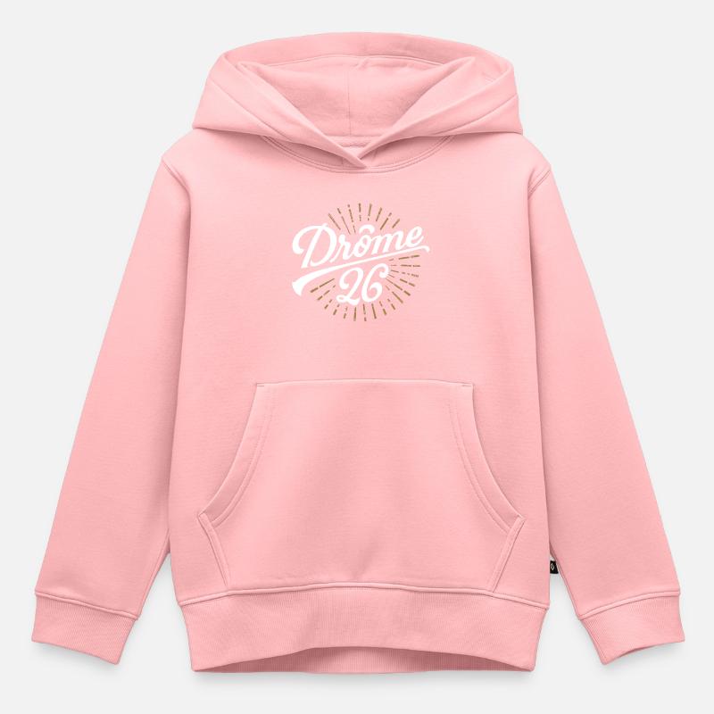 Drôme 26 - Sweat Premium à capuche enfant bio - rose