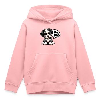 Süßer Welpe "Hey du!" - Kinder Premium Organic Hoodie - Rosa - Vorne - AI Model Kid Female (0cm)