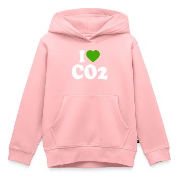 I love co2 - Sweat Premium à capuche enfant bio - rose - Devant - AI Model Kid Female (0cm)