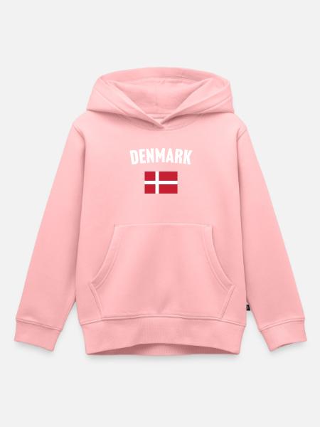 Bandera de Dinamarca - Premium børne hættetrøje økologisk - rosa