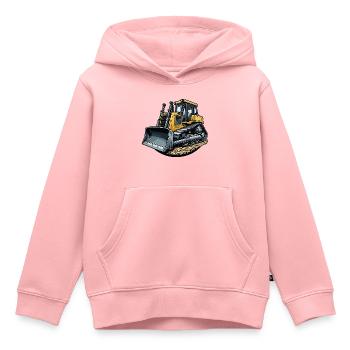 Bulldozer grand - Sweat Premium à capuche enfant bio - rose - Devant - AI Model Kid Female (0cm)