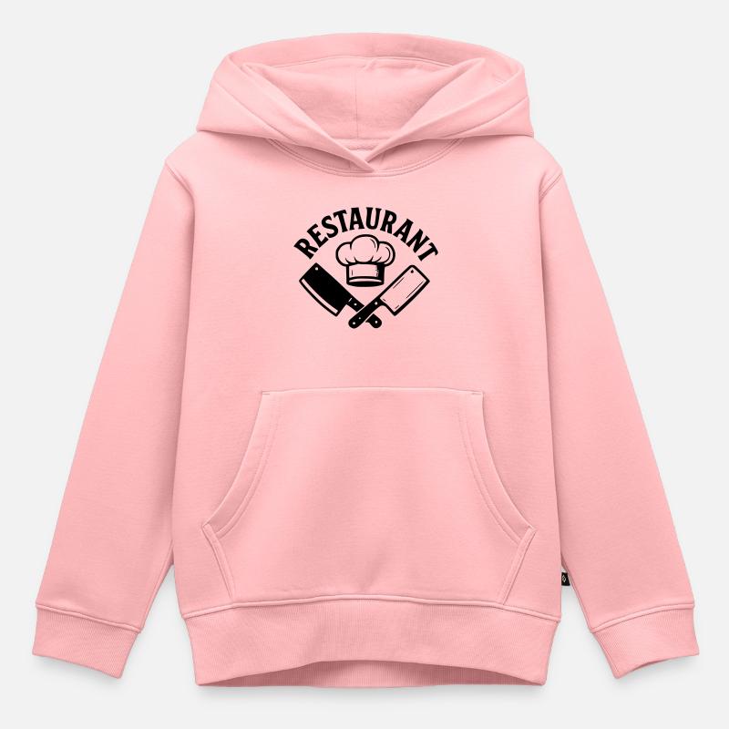 Restaurant - Sweat Premium à capuche enfant bio - rose