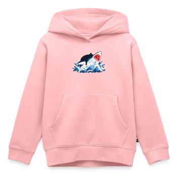 Katzenhai-Ozean-Humor - Kinder Premium Organic Hoodie - Rosa - Vorne - AI Model Kid Female (0cm)