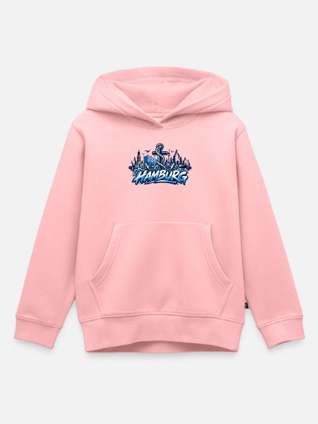 Hamburg Hafenanker Skyline - Kinder Premium Organic Hoodie - Rosa