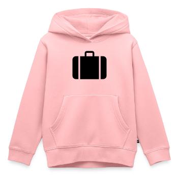 valise,voyage,aéroport,Gare ferroviaire - Sweat Premium à capuche enfant bio - rose - Devant - AI Model Kid Female (0cm)