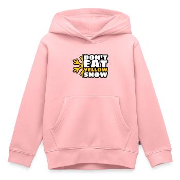 Dont Eat Yellow Snow Apres Ski Snowboarder Spruch - Kinder Premium Organic Hoodie - Rosa - Vorne - AI Model Kid Female (0cm)