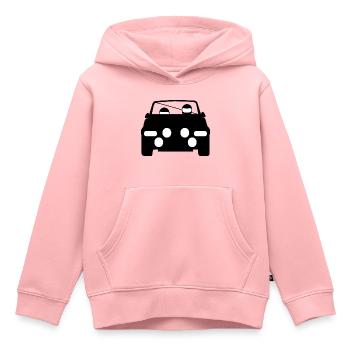 Rallye Piktogramm - Kinder Premium Organic Hoodie - Rosa - Vorne - AI Model Kid Female (0cm)