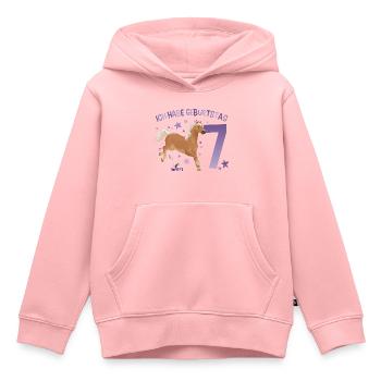 schleich® HORSE CLUB 7 Jahre Siebter Geburtstag - Kids Premium Organic Hoodie - rose - Front - AI Model Kid Female (0cm)