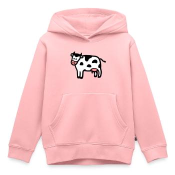 Kuh 3 - Kinder Premium Organic Hoodie - Rosa - Vorne - AI Model Kid Female (0cm)