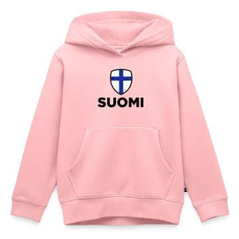 Drapeau national de la Finlande - Sweat Premium à capuche enfant bio - rose - Devant - AI Model Kid Female (0cm)