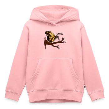 schmetterling auf ast baum wald insekt fluegel - Kinder Premium Organic Hoodie - Rosa - Vorne - AI Model Kid Female (0cm)