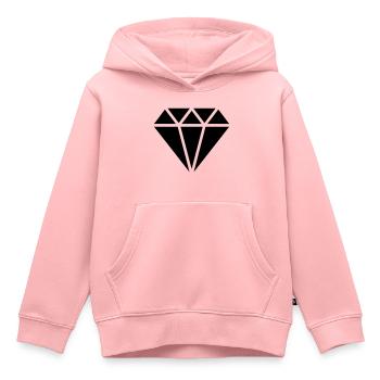 Diamant, symbole, amour, fidélité, mariage, mariée - Sweat Premium à capuche enfant bio - rose - Devant - AI Model Kid Female (0cm)