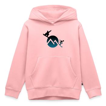 Zwischen Snow und Ski - Kinder Premium Organic Hoodie - Rosa - Vorne - AI Model Kid Female (0cm)
