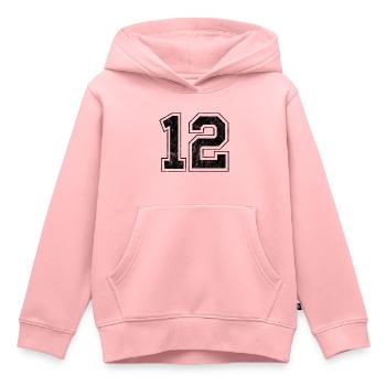 Anzahl 12 - Kinder Premium Organic Hoodie - Rosa - Vorne - AI Model Kid Female (0cm)