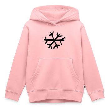 Flocon de neige - Sweat Premium à capuche enfant bio - rose - Devant - AI Model Kid Female (0cm)