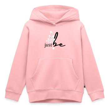 just be. - Kinder Premium Organic Hoodie - Rosa - Vorne - AI Model Kid Female (0cm)