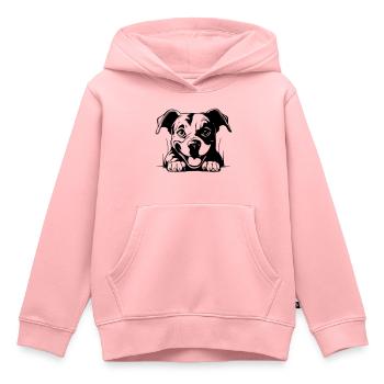 Staffordshire Bull Terrier - Sweat Premium à capuche enfant bio - rose - Devant - AI Model Kid Female (0cm)