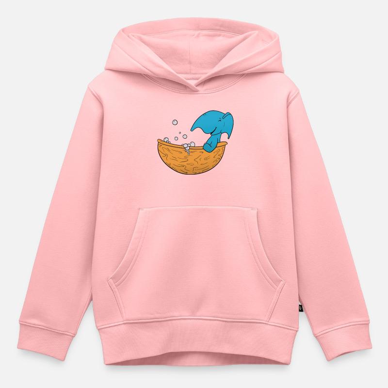 Bain d’éléphant - Sweat Premium à capuche enfant bio - rose