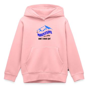 Les montagnes appellent la copie - Sweat Premium à capuche enfant bio - rose - Devant - AI Model Kid Female (0cm)
