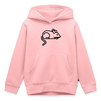 Mouse Icon - Simple Black Outline Design - Kinder Premium Organic Hoodie - Rosa - Vorne - AI Model Kid Female (0cm)