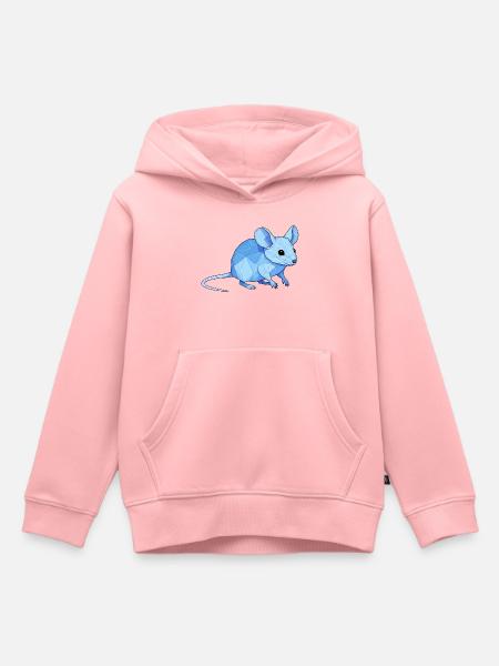 Blauer Low-Poly Maus - Kinder Premium Organic Hoodie - Rosa