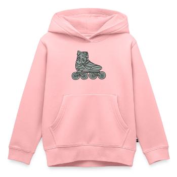Roller en ligne 2 - Sweat Premium à capuche enfant bio - rose - Devant - AI Model Kid Female (0cm)