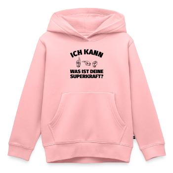 Ich kann Gebärdensprache. Was ist deine Superkraft - Kinder Premium Organic Hoodie - Rosa - Vorne - AI Model Kid Female (0cm)
