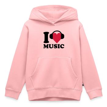 I love Music - Kinder Premium Organic Hoodie - Rosa - Vorne - AI Model Kid Female (0cm)